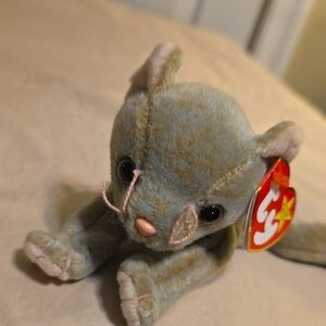 Ty Plush Cat Toy in Soft Gray